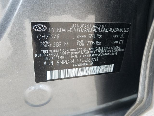 Photo 9 VIN: 5NPD84LF3JH280213 - HYUNDAI ELANTRA 