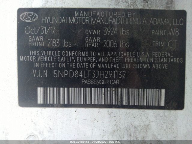 Photo 8 VIN: 5NPD84LF3JH291132 - HYUNDAI ELANTRA 