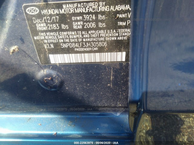 Photo 8 VIN: 5NPD84LF3JH305806 - HYUNDAI ELANTRA 