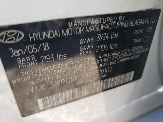 Photo 9 VIN: 5NPD84LF3JH310102 - HYUNDAI ELANTRA SE 