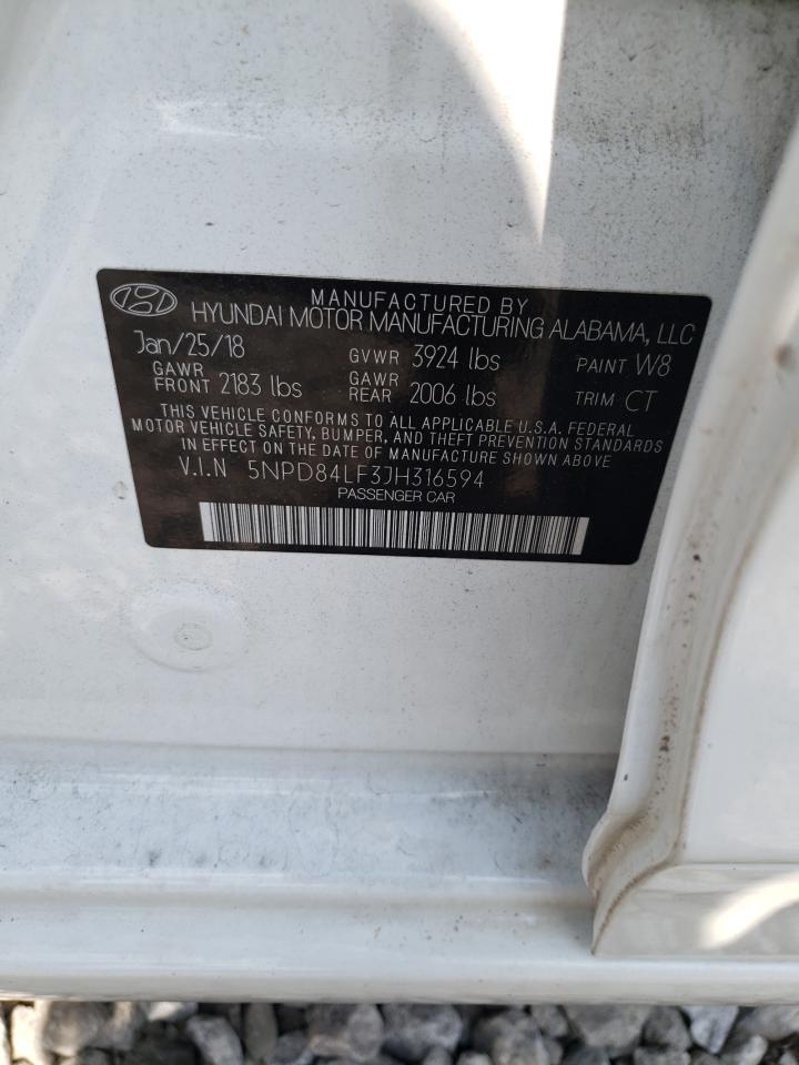 Photo 11 VIN: 5NPD84LF3JH316594 - HYUNDAI ELANTRA 