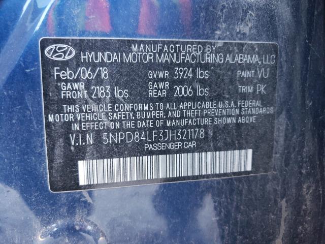 Photo 9 VIN: 5NPD84LF3JH321178 - HYUNDAI ELANTRA SE 