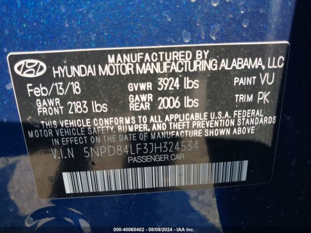 Photo 8 VIN: 5NPD84LF3JH324534 - HYUNDAI ELANTRA 