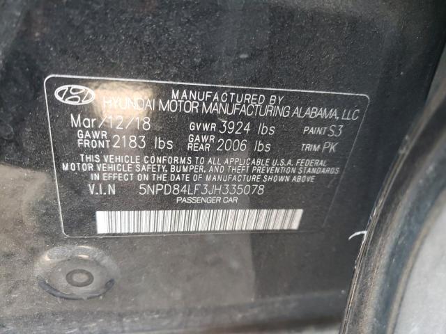 Photo 9 VIN: 5NPD84LF3JH335078 - HYUNDAI ELANTRA SE 