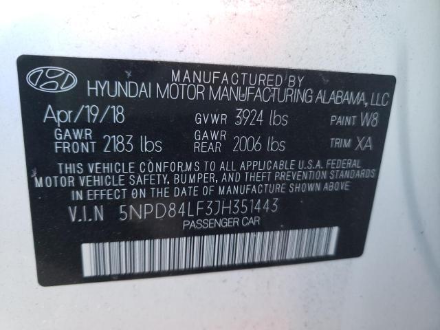 Photo 9 VIN: 5NPD84LF3JH351443 - HYUNDAI ELANTRA SE 