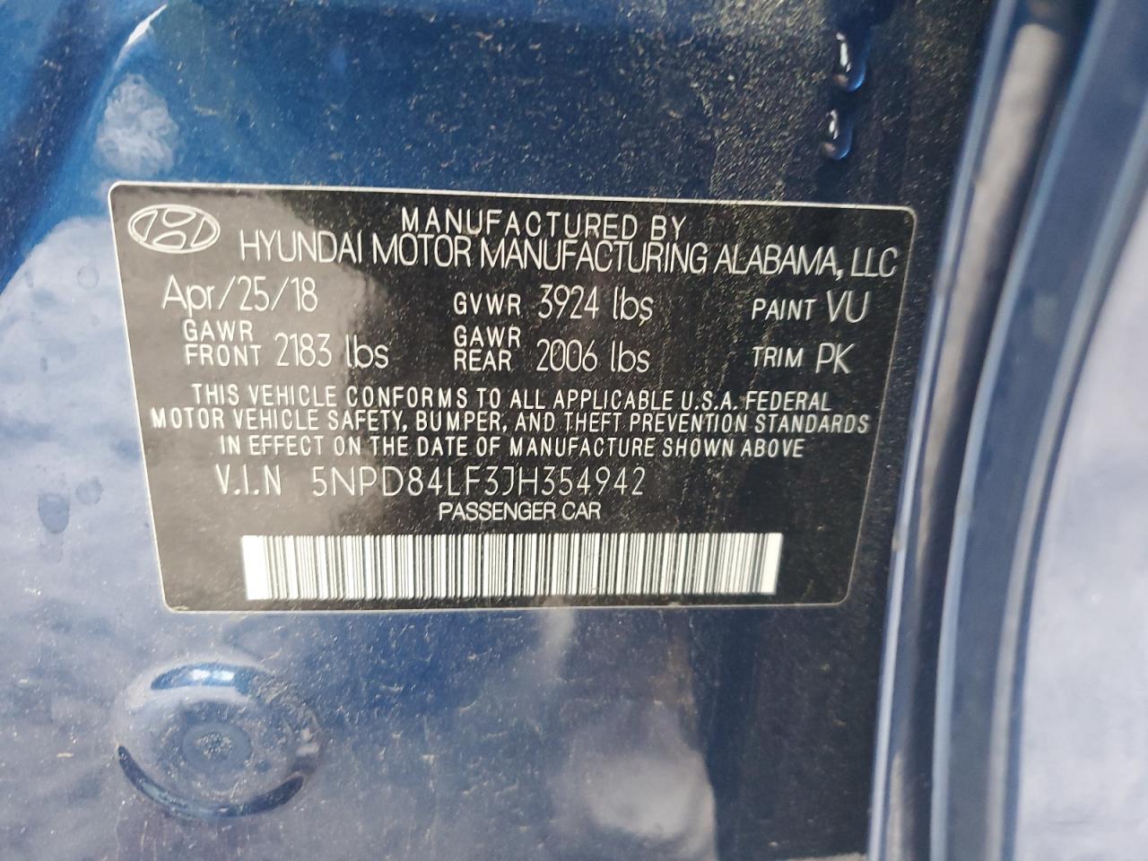 Photo 12 VIN: 5NPD84LF3JH354942 - HYUNDAI ELANTRA 