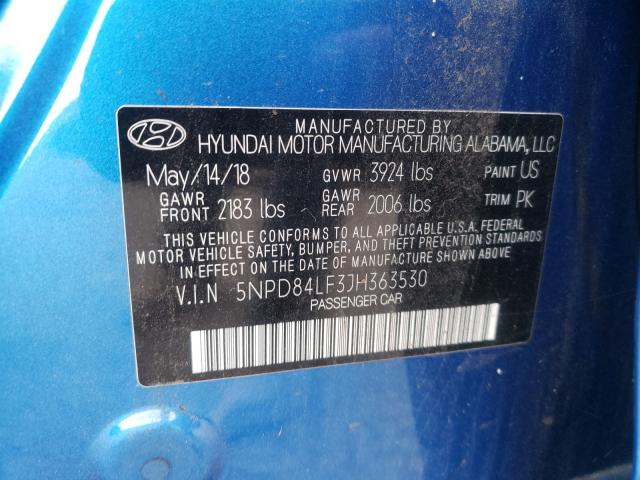 Photo 9 VIN: 5NPD84LF3JH363530 - HYUNDAI ELANTRA SE 