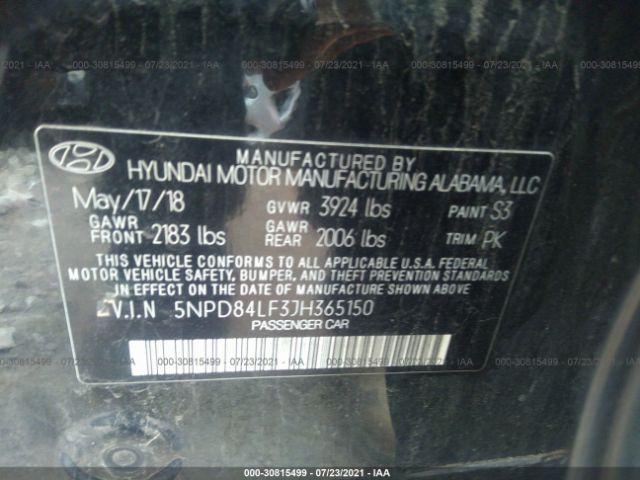 Photo 8 VIN: 5NPD84LF3JH365150 - HYUNDAI ELANTRA 