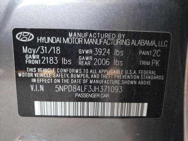 Photo 9 VIN: 5NPD84LF3JH371093 - HYUNDAI ELANTRA SE 