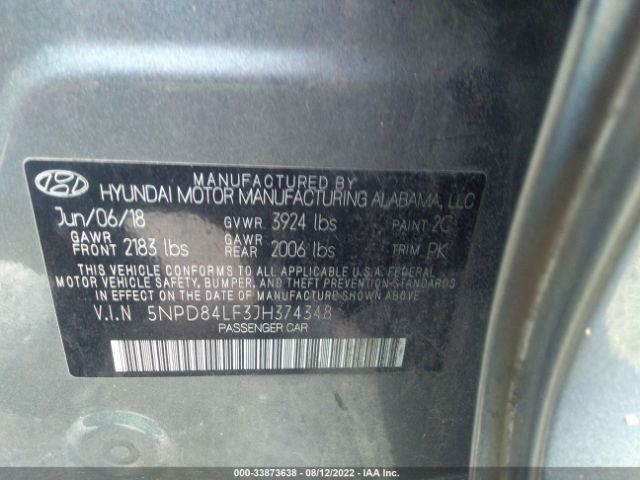 Photo 8 VIN: 5NPD84LF3JH374348 - HYUNDAI ELANTRA 