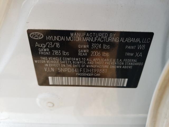 Photo 9 VIN: 5NPD84LF3JH399881 - HYUNDAI ELANTRA SE 