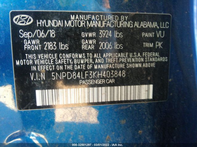 Photo 8 VIN: 5NPD84LF3KH403848 - HYUNDAI ELANTRA 