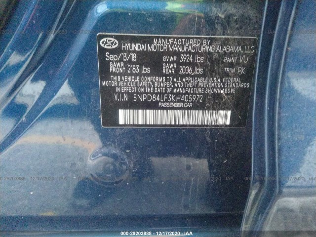 Photo 8 VIN: 5NPD84LF3KH405972 - HYUNDAI ELANTRA 