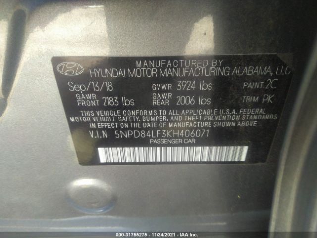 Photo 8 VIN: 5NPD84LF3KH406071 - HYUNDAI ELANTRA 