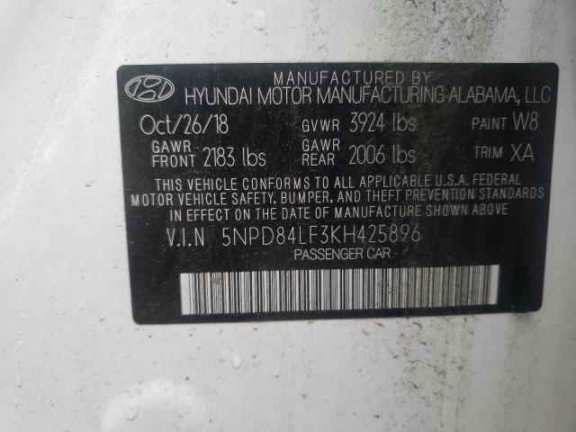 Photo 9 VIN: 5NPD84LF3KH425896 - HYUNDAI ELANTRA SE 