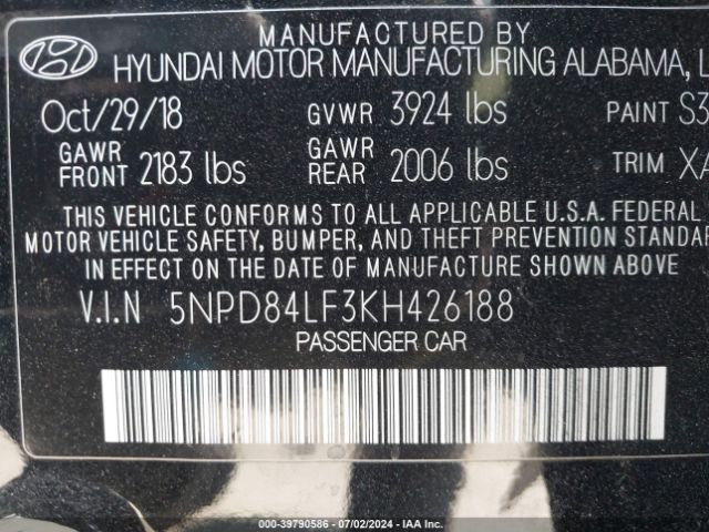 Photo 8 VIN: 5NPD84LF3KH426188 - HYUNDAI ELANTRA 