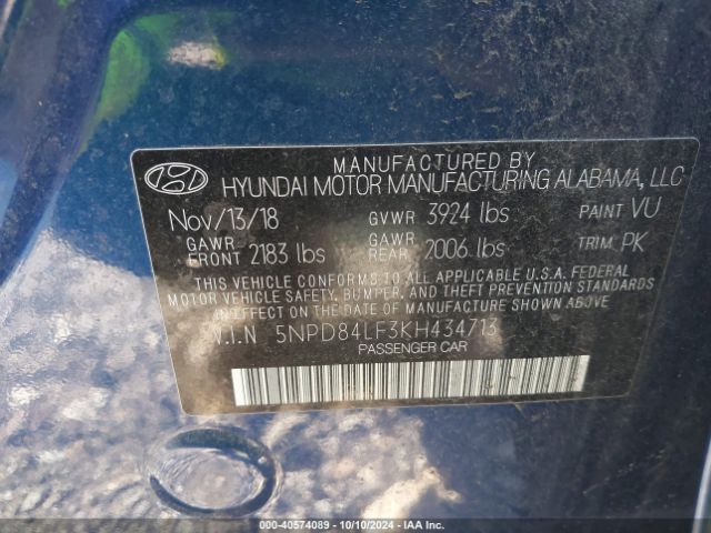 Photo 8 VIN: 5NPD84LF3KH434713 - HYUNDAI ELANTRA 