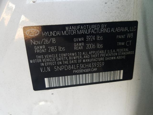 Photo 9 VIN: 5NPD84LF3KH439359 - HYUNDAI ELANTRA SE 