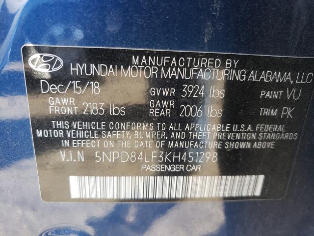 Photo 9 VIN: 5NPD84LF3KH451298 - HYUNDAI ELANTRA 