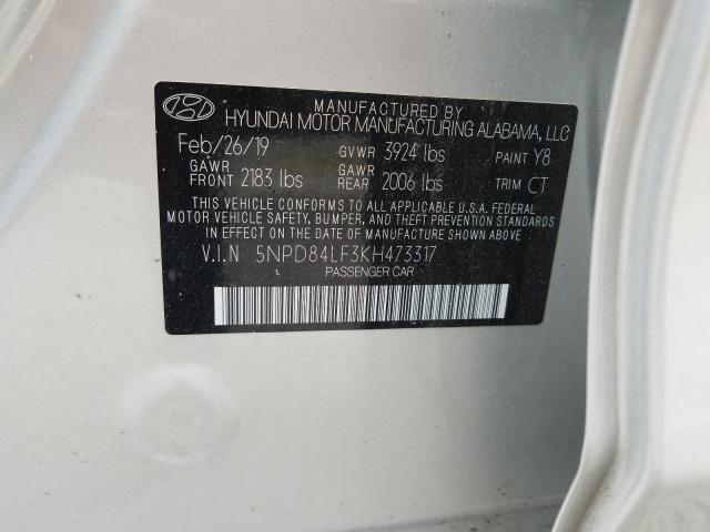 Photo 9 VIN: 5NPD84LF3KH473317 - HYUNDAI ELANTRA SE 