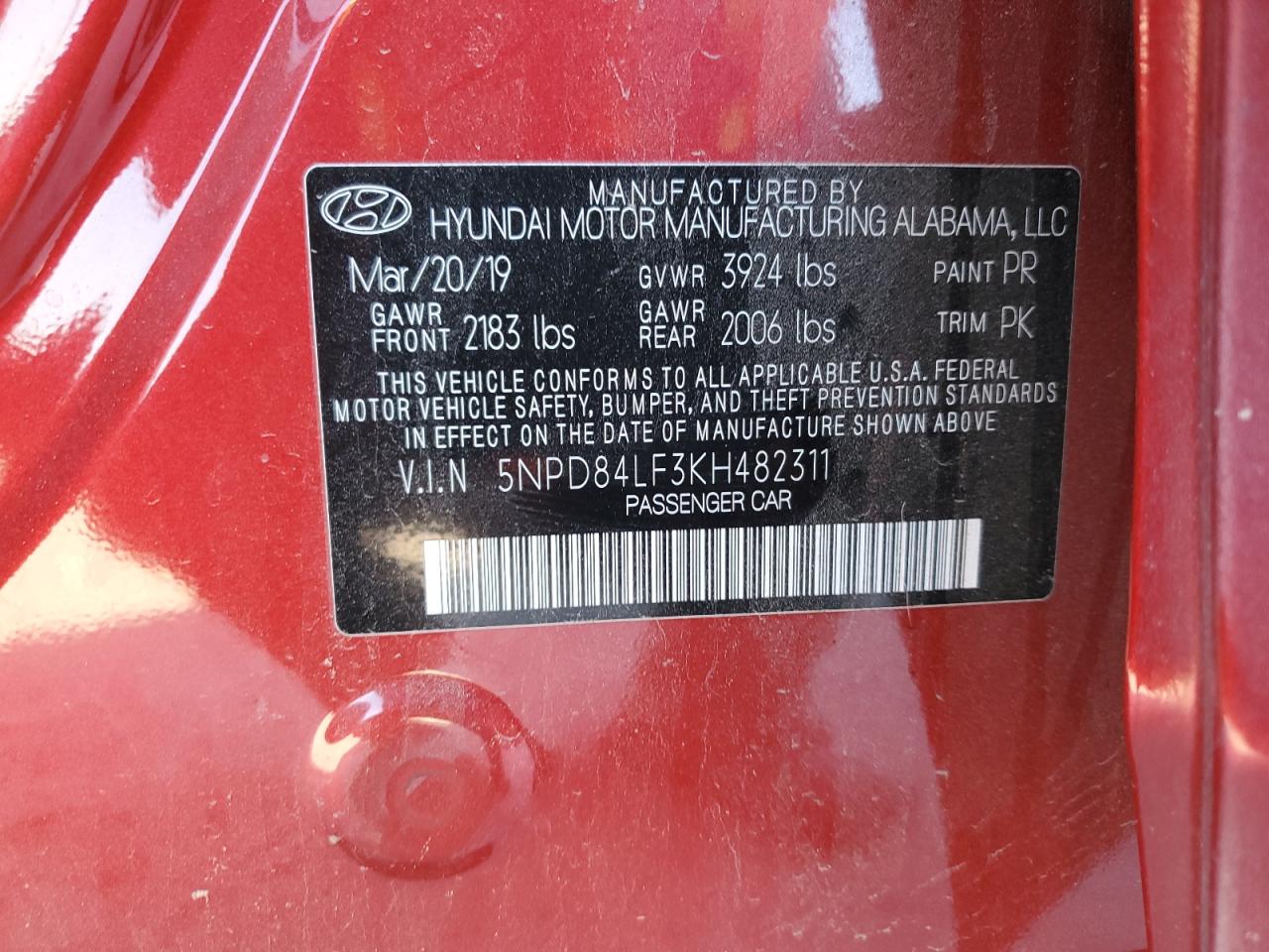 Photo 11 VIN: 5NPD84LF3KH482311 - HYUNDAI ELANTRA 