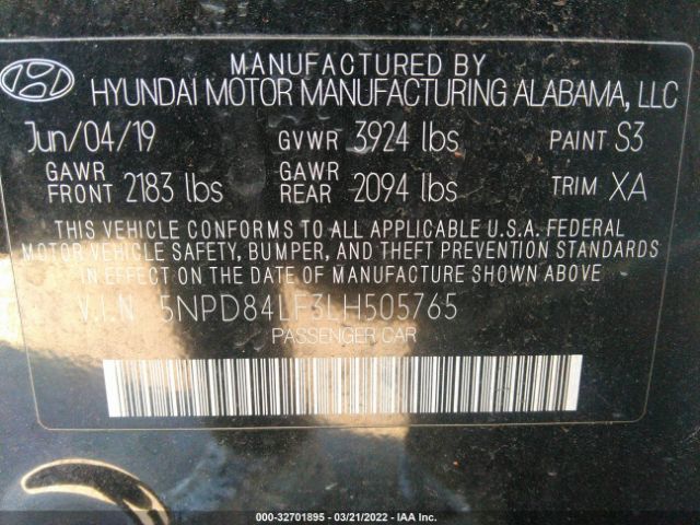 Photo 8 VIN: 5NPD84LF3LH505765 - HYUNDAI ELANTRA 