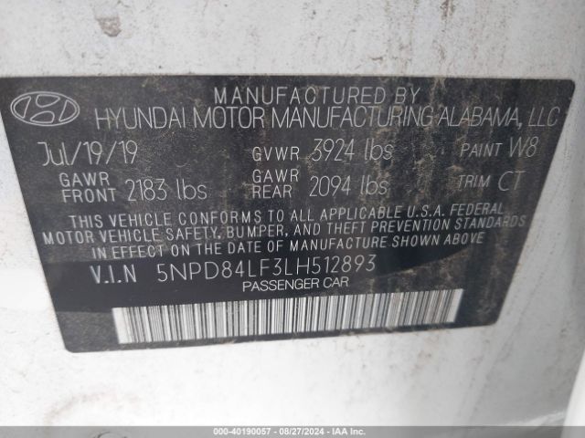 Photo 8 VIN: 5NPD84LF3LH512893 - HYUNDAI ELANTRA 