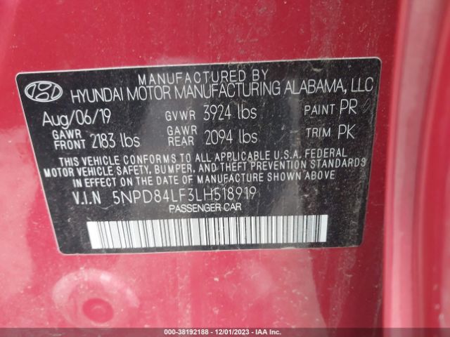 Photo 8 VIN: 5NPD84LF3LH518919 - HYUNDAI ELANTRA 