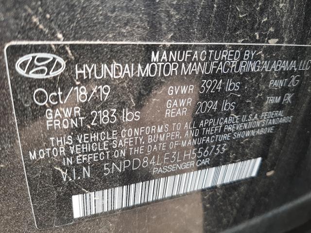 Photo 9 VIN: 5NPD84LF3LH556733 - HYUNDAI ELANTRA SE 