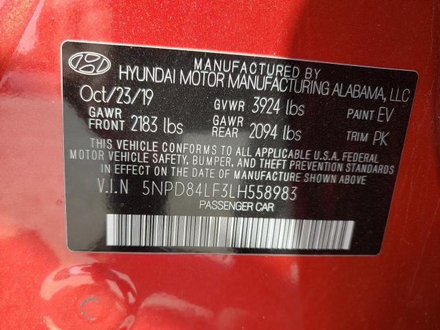 Photo 12 VIN: 5NPD84LF3LH558983 - HYUNDAI ELANTRA SE 