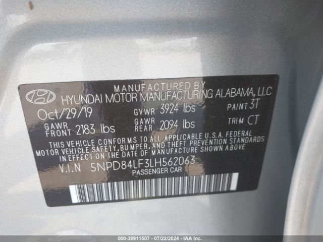 Photo 8 VIN: 5NPD84LF3LH562063 - HYUNDAI ELANTRA 