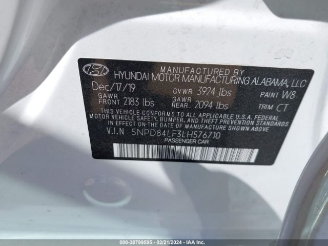 Photo 8 VIN: 5NPD84LF3LH576710 - HYUNDAI ELANTRA 