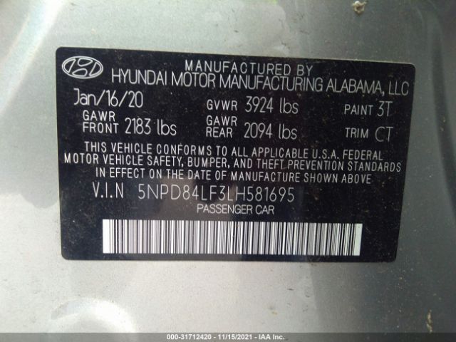 Photo 8 VIN: 5NPD84LF3LH581695 - HYUNDAI ELANTRA 