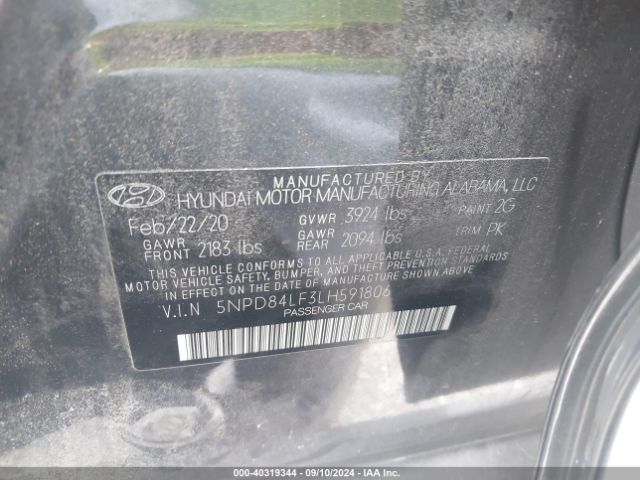 Photo 8 VIN: 5NPD84LF3LH591806 - HYUNDAI ELANTRA 