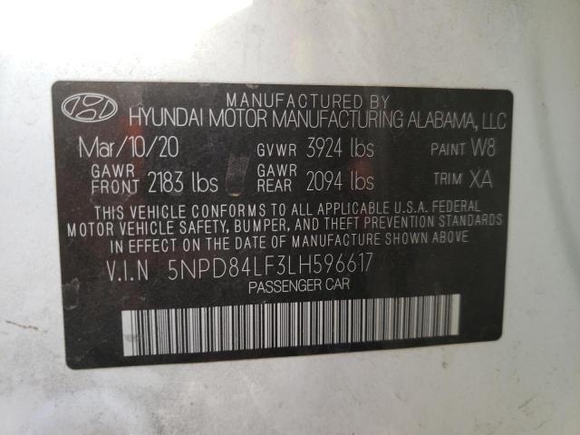 Photo 9 VIN: 5NPD84LF3LH596617 - HYUNDAI ELANTRA SE 