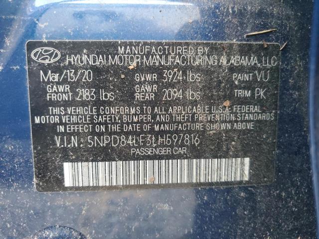 Photo 12 VIN: 5NPD84LF3LH597816 - HYUNDAI ELANTRA SE 