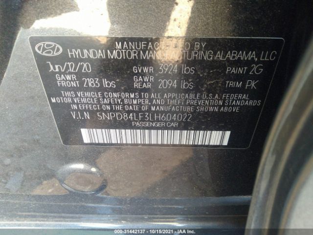 Photo 8 VIN: 5NPD84LF3LH604022 - HYUNDAI ELANTRA 