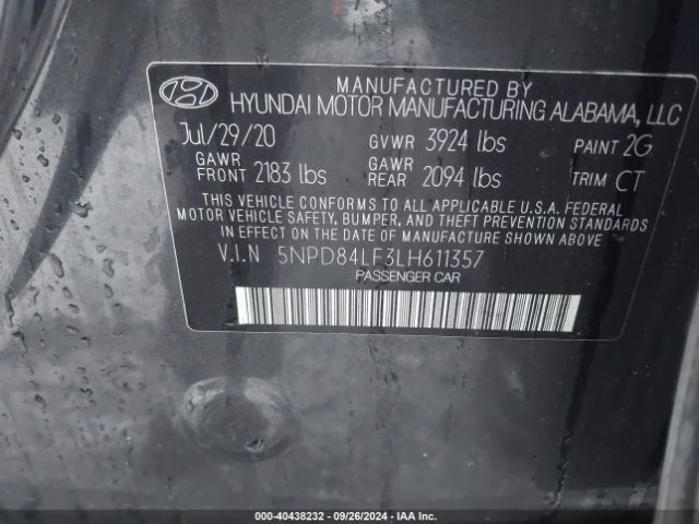 Photo 8 VIN: 5NPD84LF3LH611357 - HYUNDAI ELANTRA 