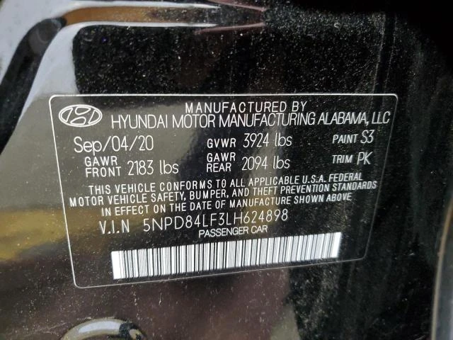 Photo 11 VIN: 5NPD84LF3LH624898 - HYUNDAI ELANTRA SE 