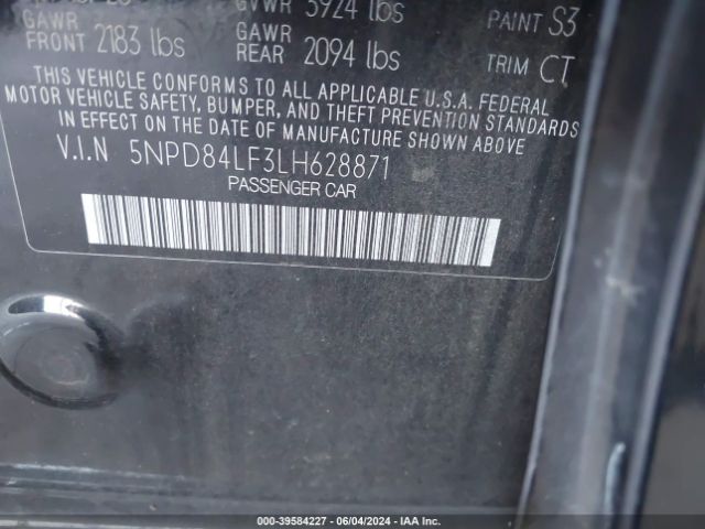 Photo 8 VIN: 5NPD84LF3LH628871 - HYUNDAI ELANTRA 