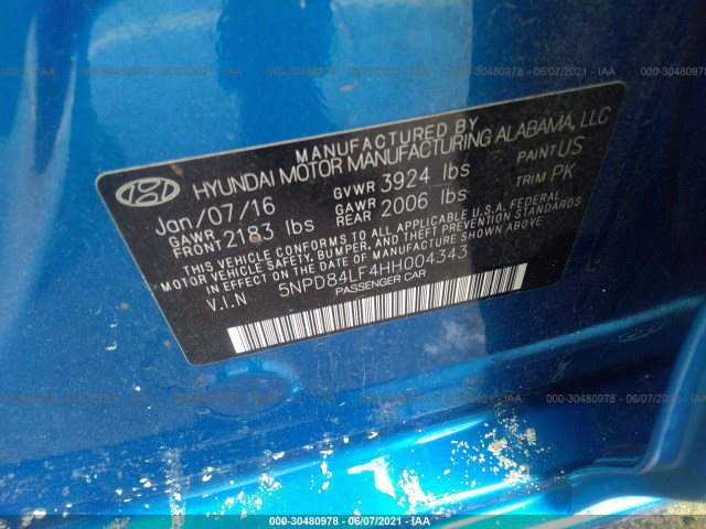 Photo 8 VIN: 5NPD84LF4HH004343 - HYUNDAI ELANTRA 