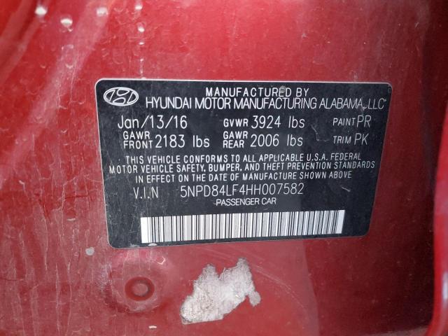 Photo 12 VIN: 5NPD84LF4HH007582 - HYUNDAI ELANTRA 