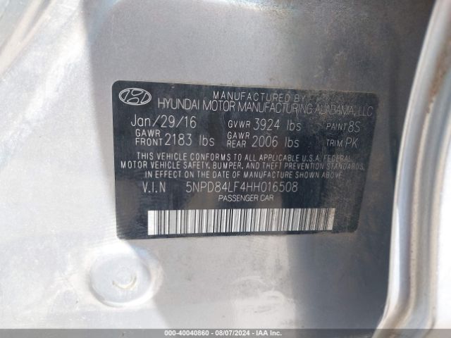 Photo 8 VIN: 5NPD84LF4HH016508 - HYUNDAI ELANTRA 