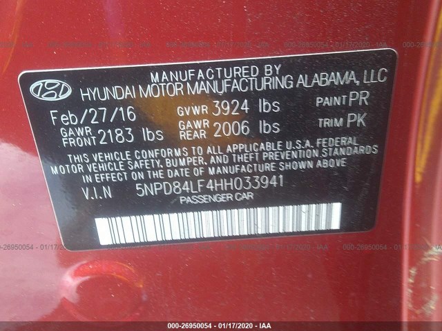 Photo 8 VIN: 5NPD84LF4HH033941 - HYUNDAI ELANTRA 