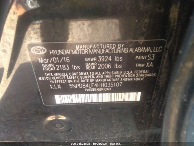 Photo 8 VIN: 5NPD84LF4HH035107 - HYUNDAI ELANTRA 