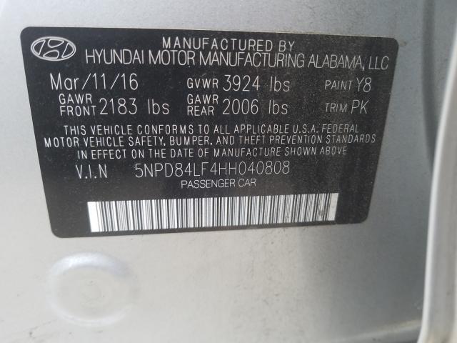 Photo 9 VIN: 5NPD84LF4HH040808 - HYUNDAI ELANTRA SE 