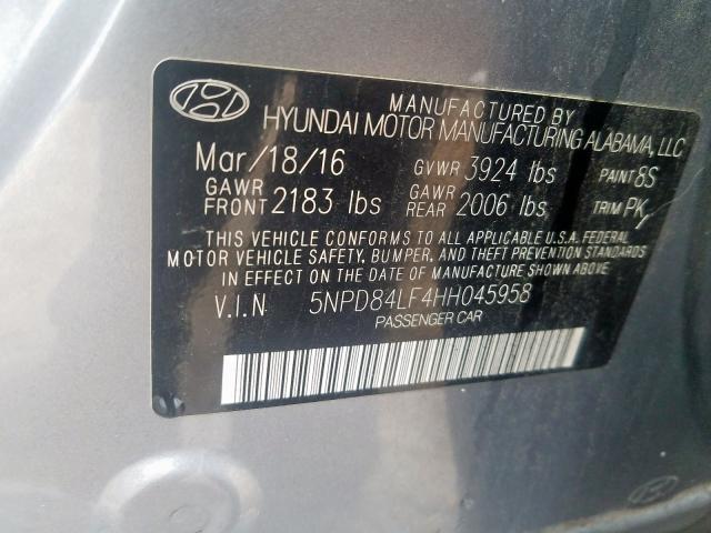 Photo 9 VIN: 5NPD84LF4HH045958 - HYUNDAI ELANTRA SE 