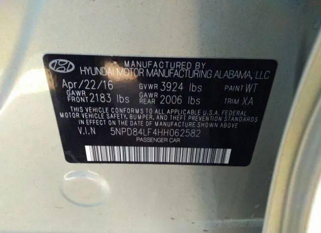 Photo 8 VIN: 5NPD84LF4HH062582 - HYUNDAI ELANTRA 