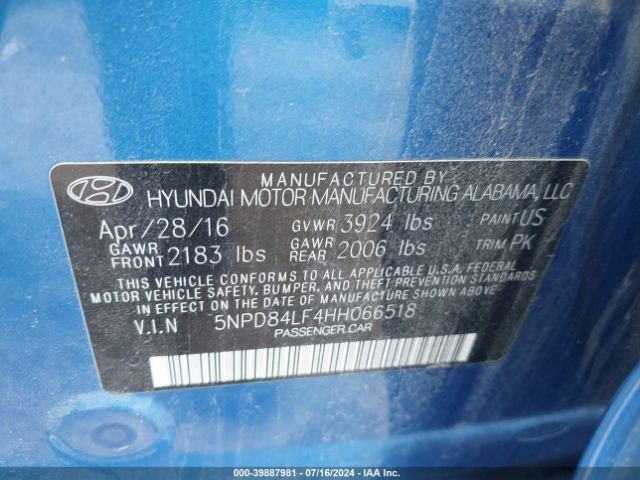 Photo 8 VIN: 5NPD84LF4HH066518 - HYUNDAI ELANTRA 