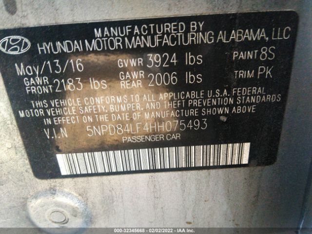 Photo 8 VIN: 5NPD84LF4HH075493 - HYUNDAI ELANTRA 